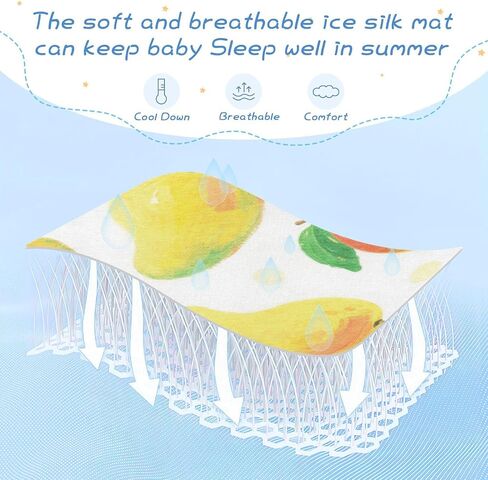 Yellow Mangoes Cooling Baby Mattress Cover 28" x 52" Reusable Mattress pad Cover for Baby&Toddler in Kuwait