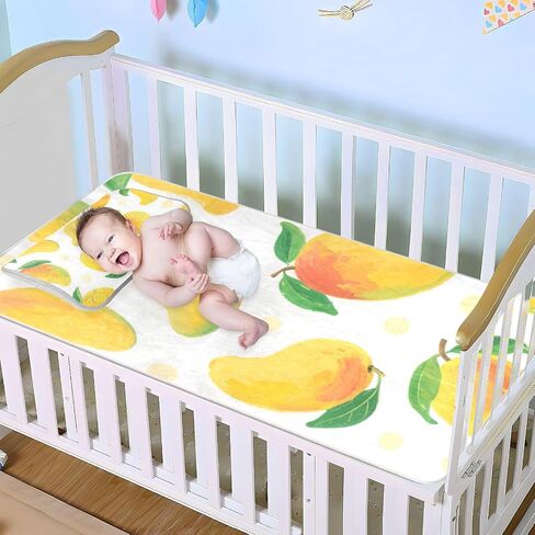 Yellow Mangoes Cooling Baby Mattress Cover 28" x 52" Reusable Mattress pad Cover for Baby&Toddler in Kuwait