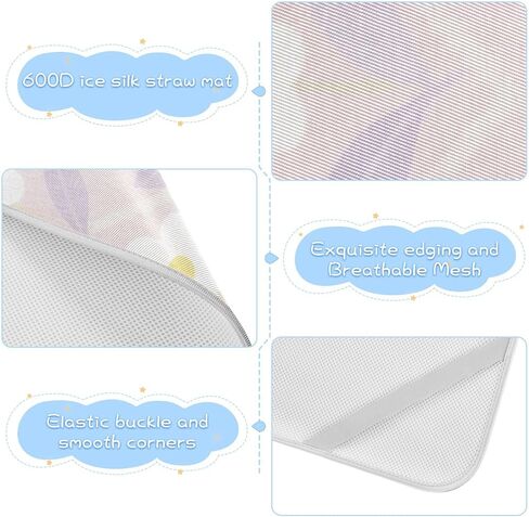 Light Pink White Flower Cooling Baby Mattress pad Cover 28" x 52" Absorbent Bed Pads for Kids for Baby&Toddler in Kuwait