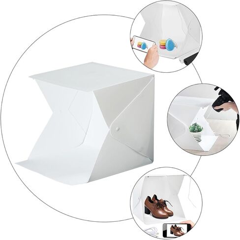 Homoyoyo 20cm Mini Photography Light Tent with Dual LED Light Bars with 2-Color Backdrops for Product and Jewelry Studio Shooting in Kuwait