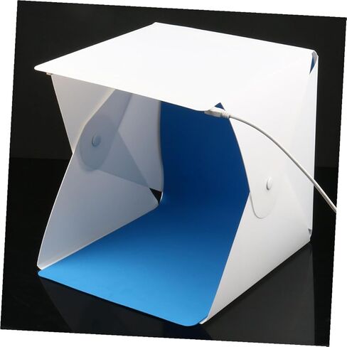 SECFOU 20cm Mini Photo Light Box Portable Folding LED Photography Tent with 4 Color Backdrops for Product Shooting and Studio Lighting in Kuwait