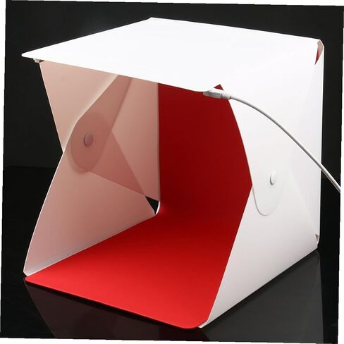 SECFOU 20cm Mini Photo Light Box Portable Folding LED Photography Tent with 4 Color Backdrops for Product Shooting and Studio Lighting in Kuwait