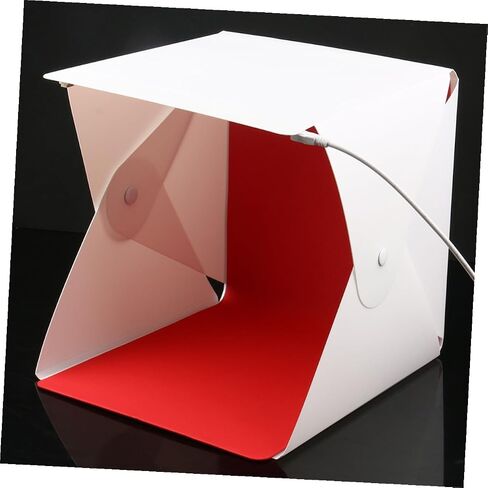 ULTECHNOVO 20cm Mini Folding Photo Light Tent Kit with Dual LED Strips, Portable Softbox Light Box with 2 Color Backdrops for Product Photography and Jewelry Shooting in Kuwait
