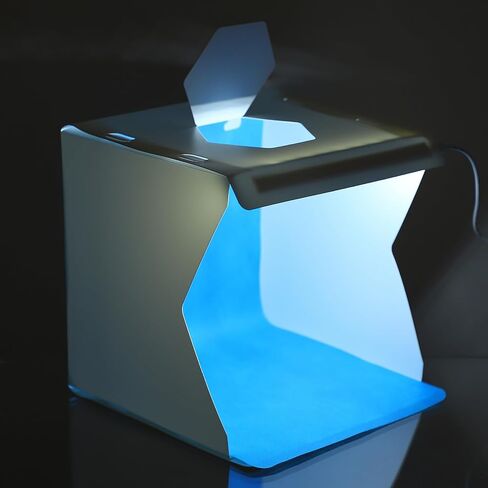 ULTECHNOVO 20cm LED Photography Light Box Mini Photo Studio Shooting Tent Portable Folding Photo Box with Backdrops for Jewelry Static Objects in Kuwait