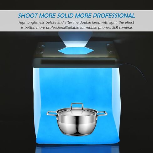 ULTECHNOVO 20cm LED Photography Light Box Mini Photo Studio Shooting Tent Portable Folding Photo Box with Backdrops for Jewelry Static Objects in Kuwait