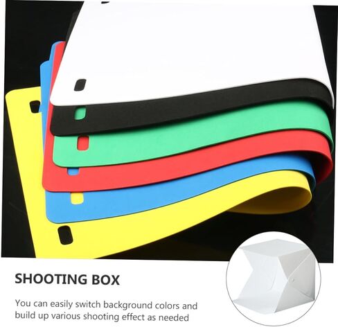 Angoily Portable Mini Photo Box Light Tent with 20cm LED Softbox, Folding Photography Light Cube Kit with 4 Color Backdrops for Product Shooting and Small Object Photography in Kuwait