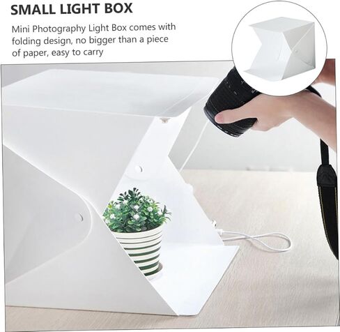 Angoily Portable Mini Photo Box Light Tent with 20cm LED Softbox, Folding Photography Light Cube Kit with 4 Color Backdrops for Product Shooting and Small Object Photography in Kuwait