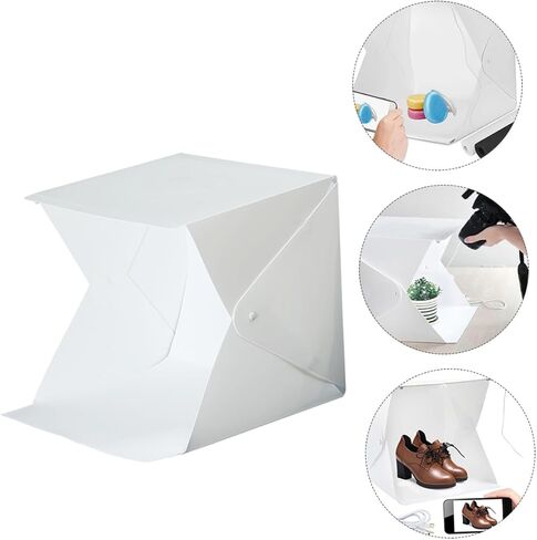 Portable Mini Photography Light Box 20cm Folding LED Shooting Tent with 4-Color Backdrops for Product Studio and Jewelry Photo Shooting in Kuwait