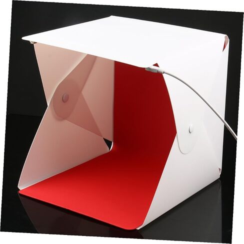 Homoyoyo Small Portable Light Box 20cm Mini Folding Photography Tent with 4-Color Backdrops LED Photo Studio Softbox for Product Shooting in Kuwait
