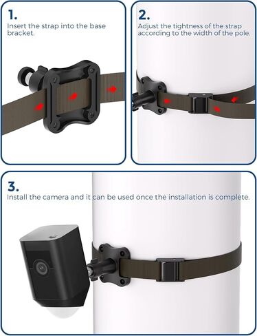 Trail Camera Mount Strap, 60" Heavy Duty Nylon with 360° Adjustable Ball Head, Universal 1/4"-20 Thread for Game Cams & Solar Panels (Reveal, Moultrie, Spypoint) in Kuwait