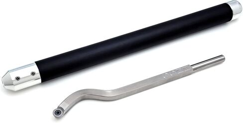 Swan Neck Hollower Carbide Lathe Tool with 9/16" Flat Top Carbide Cutter, Screw, Torx Star Tip Wrench PLUS 17" Foam Grip Well-Balanced Handle, USA Made in Kuwait
