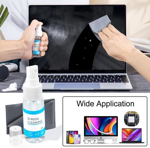 Laptop Computer Keyboard Screen Cleaner Kit, 10-in-1 Electronic Earbud Camera Lens Cleaning Brush Pen Tool for Airpod Pro Speaker Watch, Touchscreen Mist Spray for Phone Tablet MacBook PC iPad iPhone | with 30ml Screen Cleaner and Camera Lens Cleaning Pen in Kuwait