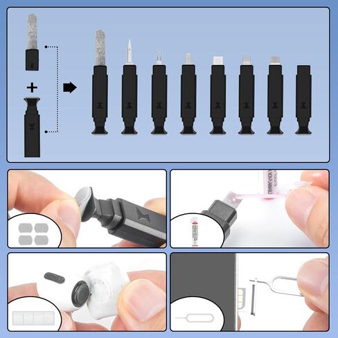 Laptop Computer Keyboard Screen Cleaner Kit, 10-in-1 Electronic Earbud Camera Lens Cleaning Brush Pen Tool for Airpod Pro Speaker Watch, Touchscreen Mist Spray for Phone Tablet MacBook PC iPad iPhone | with 30ml Screen Cleaner and Camera Lens Cleaning Pen in Kuwait