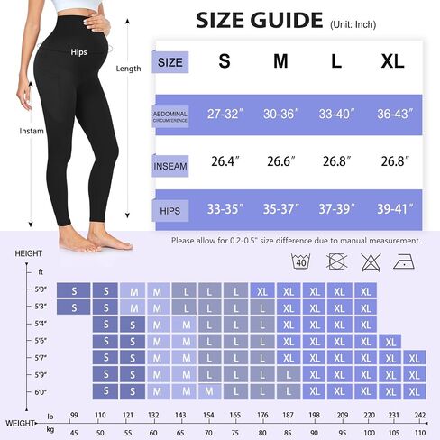 GROTEEN 3 Pack Maternity Capri Leggings with Pockets Over Belly Yoga Pants | Yoga Pants, Workout, Casual, Work, Clothes, Outfits, Sets, Sweatpants, Super Soft, Tights, Pregnancy Must Haves, Essentials in Kuwait
