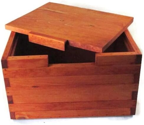 Rustic Wooden Storage Box with Lid, Solid Wood Decorative Organizer, Natural Brown Storage Chest for Home Bedroom Living Room, Multi-Purpose Organizer Box in Kuwait