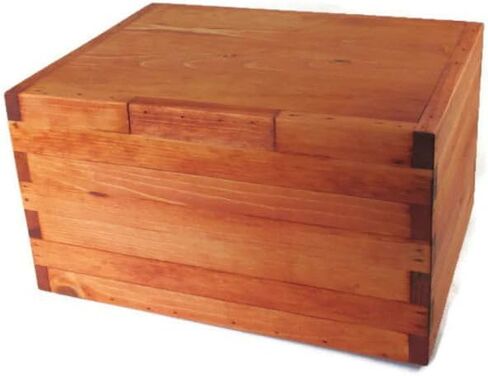 Rustic Wooden Storage Box with Lid, Solid Wood Decorative Organizer, Natural Brown Storage Chest for Home Bedroom Living Room, Multi-Purpose Organizer Box in Kuwait