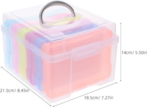 Lurrose 2pcs Plastic Photo Storage Box Organizer for 4x6 Inch Pictures - Photo Organizer Keeper - Seed Storage Transparent Craft Keeper in Kuwait