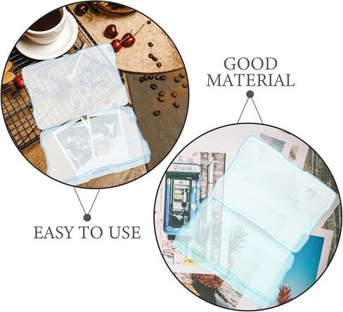 Lurrose 2pcs Plastic Photo Storage Box Organizer for 4x6 Inch Pictures - Photo Organizer Keeper - Seed Storage Transparent Craft Keeper in Kuwait