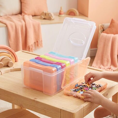 Lurrose 2pcs Plastic Photo Storage Box Organizer for 4x6 Inch Pictures - Photo Organizer Keeper - Seed Storage Transparent Craft Keeper in Kuwait