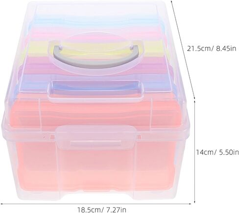 Lurrose 2pcs Plastic Photo Storage Box Organizer for 4x6 Inch Pictures - Photo Organizer Keeper - Seed Storage Transparent Craft Keeper in Kuwait