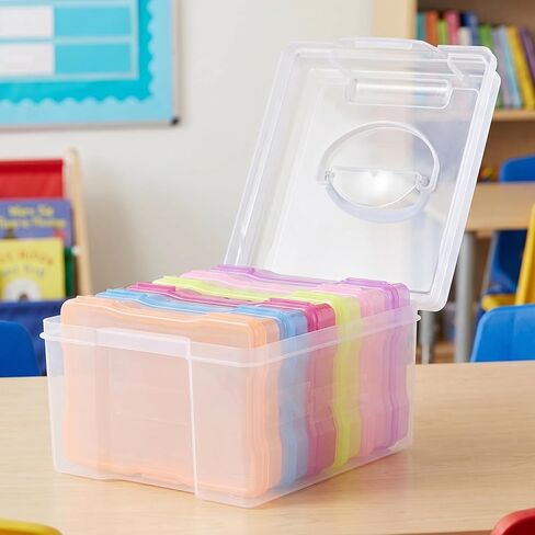 Lurrose 2pcs Plastic Photo Storage Box Organizer for 4x6 Inch Pictures - Photo Organizer Keeper - Seed Storage Transparent Craft Keeper in Kuwait