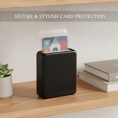 Fits Standard Trading Cards, Metal Storage Box with Clear Protective Sleeves in Kuwait