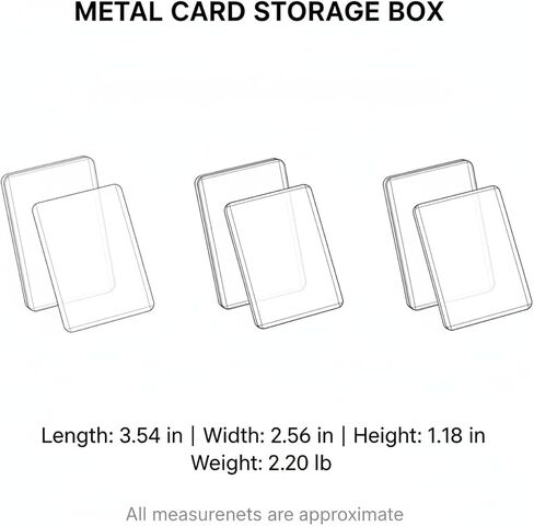 Fits Standard Trading Cards, Metal Storage Box with Clear Protective Sleeves in Kuwait