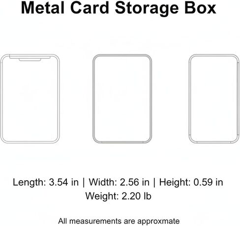 Metal Card Storage Box with Clear Sleeves for Cards, Desktop Organizer in Kuwait