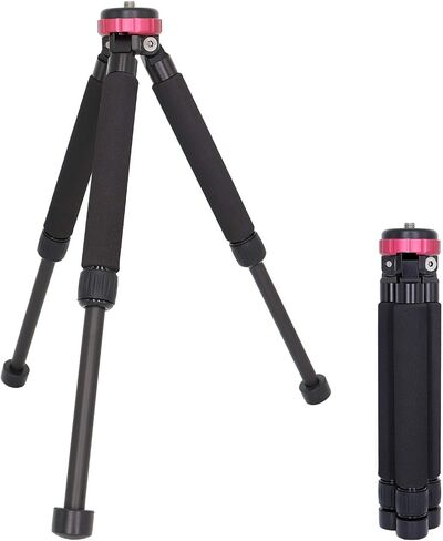 Koolehaoda Camera Mini Tripod Table Stand - Compact Aluminum Desktop Tripod | 1/4" & 3/8" Screw Mount, Compatible with DSLR Camera, Monopod, Tripod Head, Gimbal Stabilizer, Lightweight Portable Stand in Kuwait