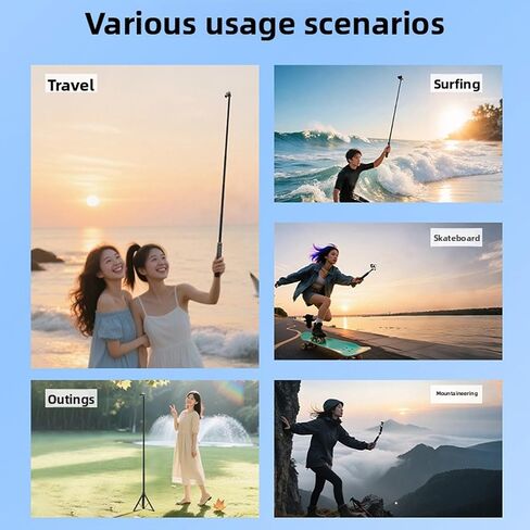 Extendable Selfie Stick Tripod, Big Tripod, Action Camera Tripod, Go Pro Stand, with 1 4In Screw and 2 Claw Adapter for Action 4 Sports Camera Recording (1.6m/63in) in Saudi Arabia