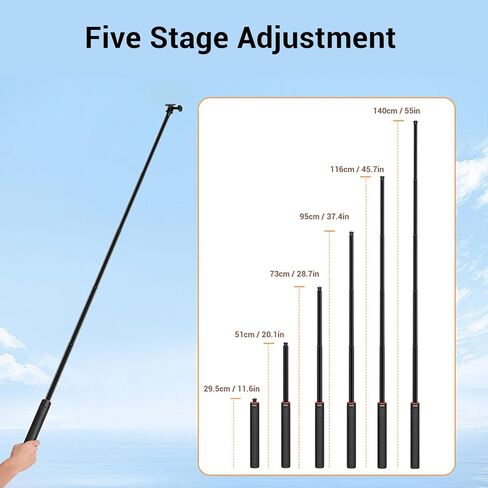 Extendable Selfie Stick Tripod, Big Tripod, Action Camera Tripod, Go Pro Stand, with 1 4In Screw and 2 Claw Adapter for Action 4 Sports Camera Recording (1.6m/63in) in Saudi Arabia