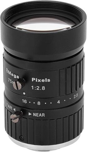 8MP Industrial Camera Lens, C Mount, 75mm Length, 1in Image Format, Manual Iris for Precise Imaging in Kuwait