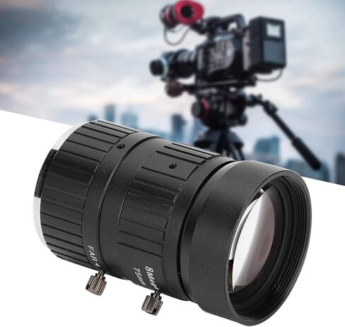 8MP Industrial Camera Lens, C Mount, 75mm Length, 1in Image Format, Manual Iris for Precise Imaging in Kuwait
