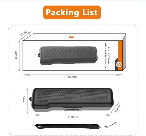 For Osmo Pocket 4/3 Storage Case With Wrist Strap,Shock-Resistant Protective Case, Compatible With Filters and Accessories (Black) in Kuwait