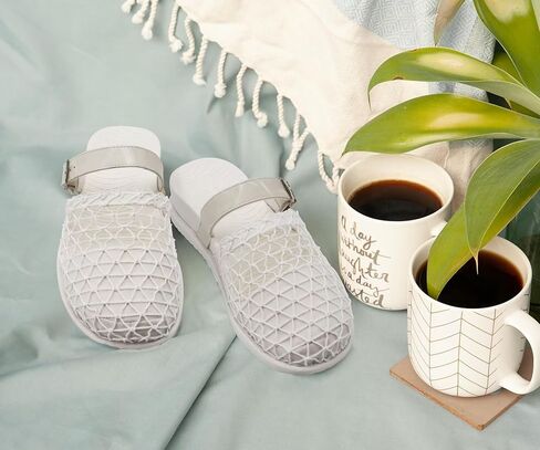 COFACE Orthotic Sandals For Women With Plantar Fasciitis Arch Support Ladies Breathable Mesh Mules Closed Toe Slip-on Loafers Slides Summer Outfits Platform Heel Cushion Office Clogs, Off White US10 in Kuwait