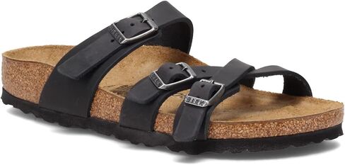 Birkenstock Women's Franca Sandals in Black Oiled Leather in Kuwait