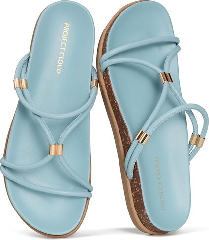 Project Cloud Non-Slip Summer Slides for Women & Lightweight Womens Sandals | Summer Sandals for Women with Plush and Soft Insole Womens Sandals Comfortable Non Slip and Lightweight Women Footwear in Kuwait