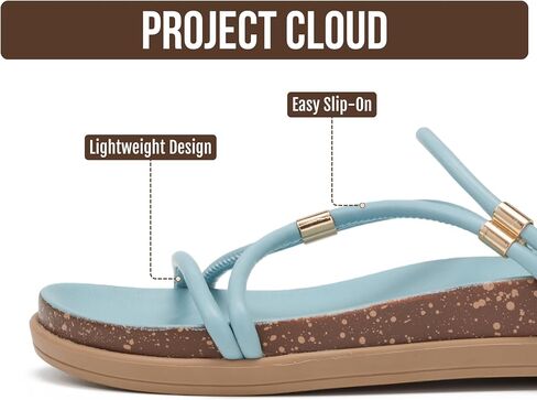 Project Cloud Non-Slip Summer Slides for Women & Lightweight Womens Sandals | Summer Sandals for Women with Plush and Soft Insole Womens Sandals Comfortable Non Slip and Lightweight Women Footwear in Kuwait