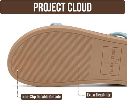 Project Cloud Non-Slip Summer Slides for Women & Lightweight Womens Sandals | Summer Sandals for Women with Plush and Soft Insole Womens Sandals Comfortable Non Slip and Lightweight Women Footwear in Kuwait