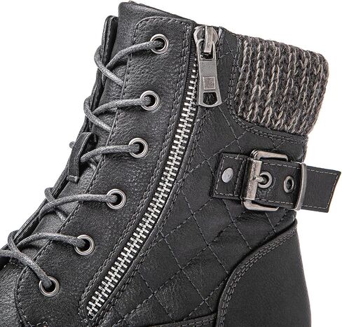 GLOBALWIN Women's Combat Boots Lace Up Boots For Women Ankle Booties With Low Heel Fashion Dressy Short Boots in Kuwait