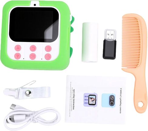 Kids Instant Print Digital Camera, 48MP 1080P HD with 2.4 Inch Screen, Cute Cartoon Instant Camera with 32GB Memory Card, for Boys Girls Age 3-12 in Kuwait