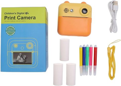 Qinlorgo 2.4 Inch Kids Instant Print Camera for Children Recording Daily Moments,HD Screen Delivers Clear Viewing Experience,Supports Photo Video Print Modes,1300MAH Battery (Sky Blue) in Kuwait