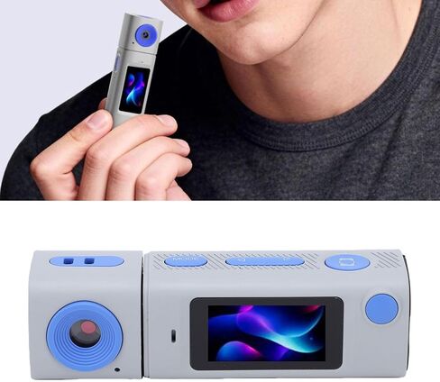1080P Small Digital Camera, Lipstick Camera with 230 Rotatable Lens, 64MP Photos, 16GB Built in Memory, Portable Keychain Vintage for Selfies, Travel, Outdoor Photography (Light Gray) in Kuwait