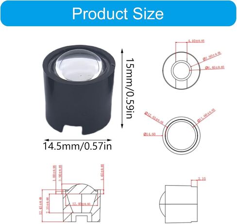 LED Lens Reflector Collimator with Narrow 15 Degree Beam 14.5mm for 1W 3W 5W 10W Lighting Applications Led Reflector in Kuwait