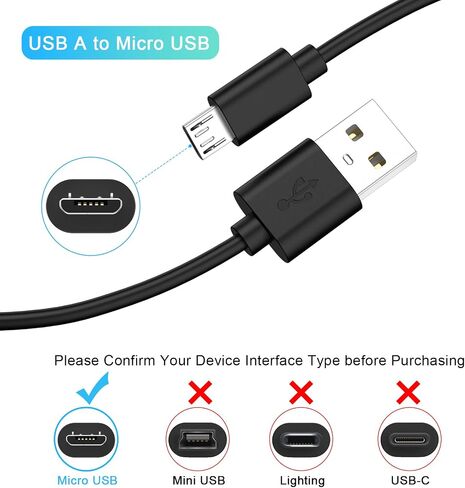 Micro USB Charger for Kodak Pixpro Astro Zoom L-8 AZ401 AZ405 AZ252 AZ901 FZ152-RD FZ53-RD FZ43 FZ45 FZ55 C123 C142 C183 C195, Tascam DR-05X DR-40X 22WL 70D Recorder Charging Cable Cord in Kuwait