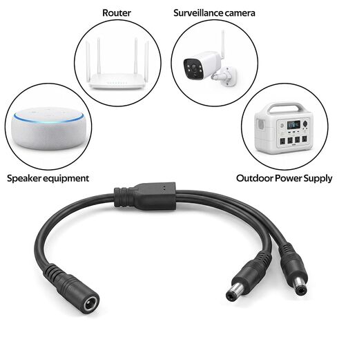 SynHHergyx 2Pcs 12V DC Power Splitter 1 Female to 2 Male Power Adapter 12V 5A Splitter Adapter 5.5mmx2.1mm 12 Volt Splitters Cable for CCTV LED Strip Router Camera in Kuwait