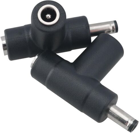 2PCS 5.5x2.1mm DC Power Connector Adapter 90 Degree Angle 1 Male to 2 Females for Laptop CCTV Surveillance Camera Surveillance Router Charging in Kuwait