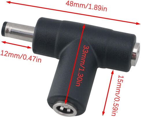 2PCS 5.5x2.1mm DC Power Connector Adapter 90 Degree Angle 1 Male to 2 Females for Laptop CCTV Surveillance Camera Surveillance Router Charging in Kuwait