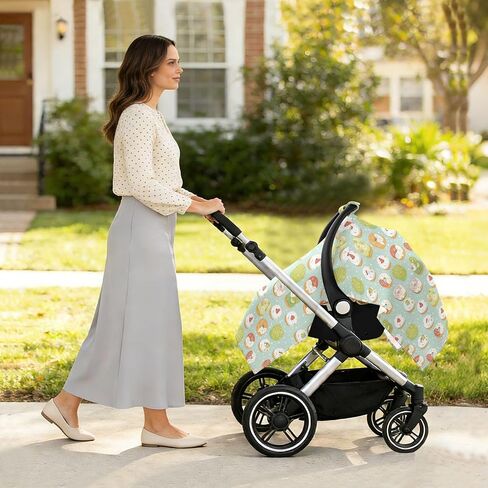 Food Mochi Donuts Car Seat Cover Baby, Carseat Canopy Cover for Girl Boy, Breathable Baby Carrier Cover Stroller Sun Shade Universal Fit Breastfeeding Cover in Kuwait