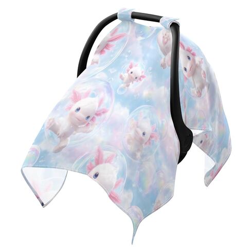 Funny Axolotl Car Seat Cover Baby, Carseat Canopy Cover for Girl Boy, Breathable Baby Carrier Cover Stroller Sun Shade Universal Fit Breastfeeding Cover in Kuwait